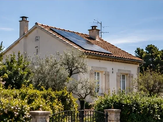 Maison individuelle avec panneaux solaires